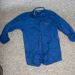 Mens Size M Blue Long Sleeve Button Up Carhartt